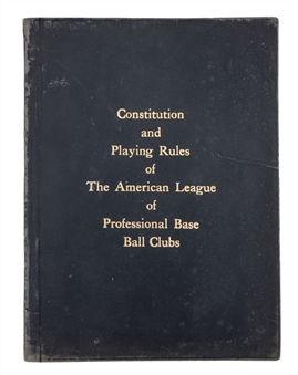 1907 American League Constitution and Playing Rules Book - One of the Earliest Known American League Rule Books